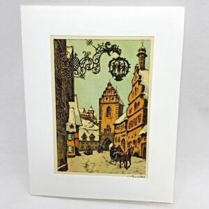 Vintage Fabric Rothenburg Tauber Kunstverlag Ernst Geissendorfer Card Handmade